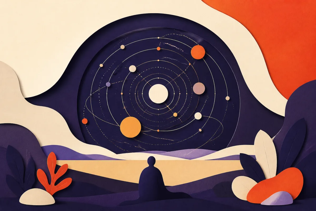Ilustración editorial del test de carta astral