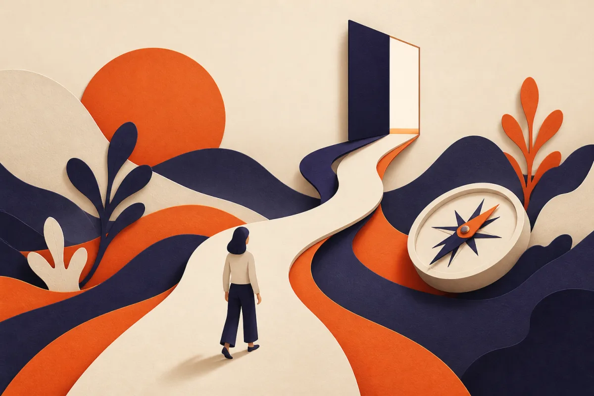 Ilustración editorial del test vocacional