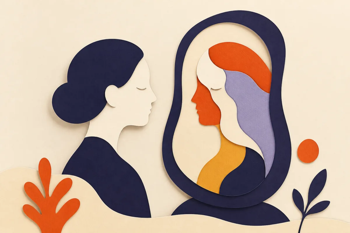 Ilustración editorial del test de rasgos narcisistas
